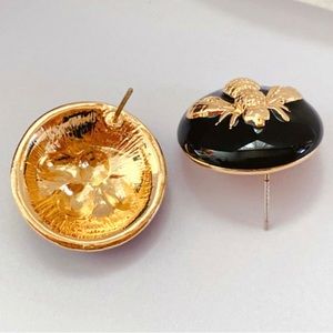 Black and Gold Bee Earrings